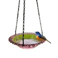 thumbnail image 1 of Comedero para pájaros colgante en forma de flor con gancho para decoración de jardín al aire libre color morado, 1 of 3