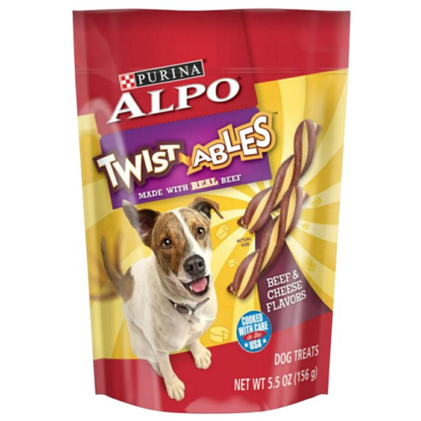 JSC Purina Alpo Dog Treats Twistable Beef and Cheese 5.5 oz. Pouches