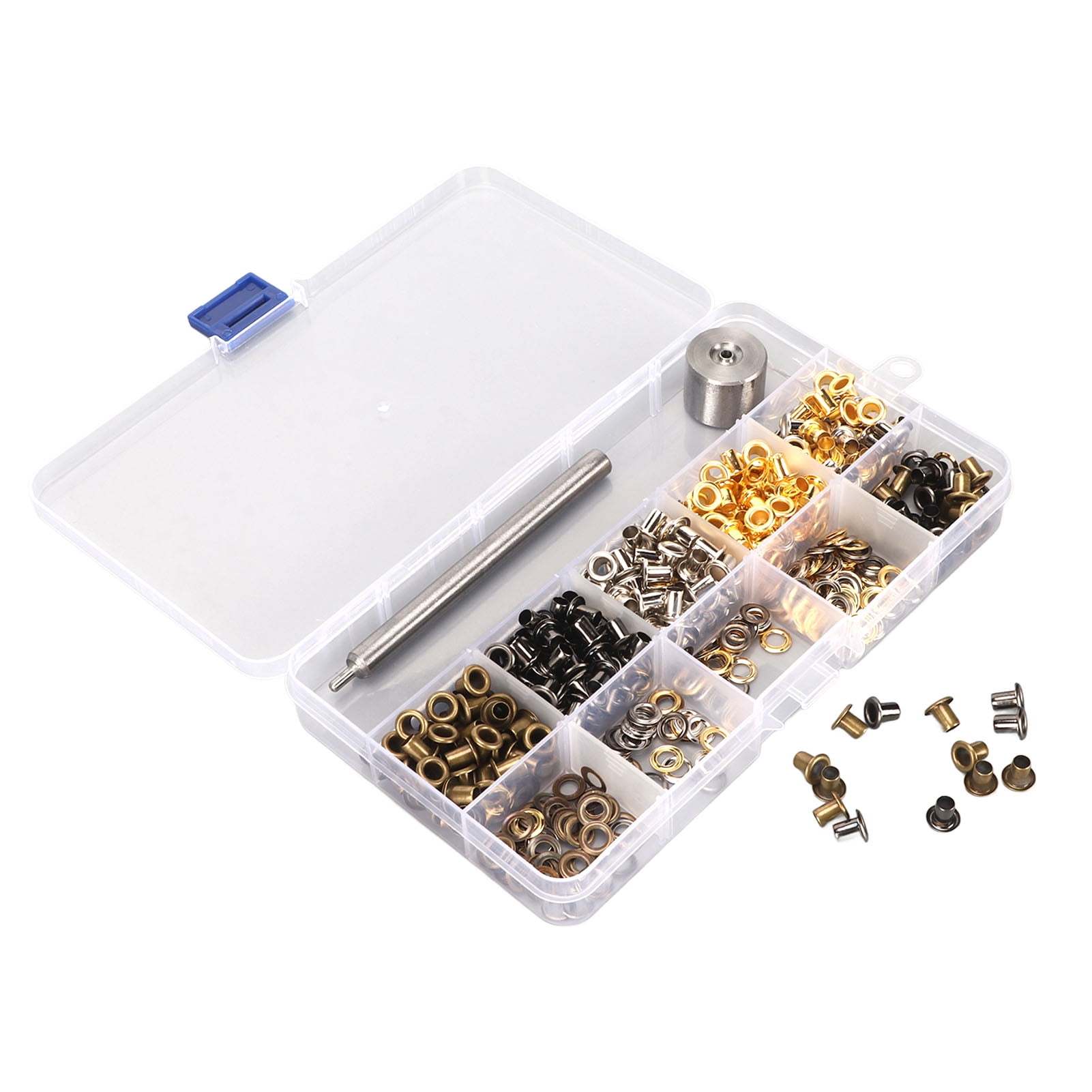 Leather Grommets Kit, Widely use 4mm Easy To Install Grommet eye let Kit  For Decorating