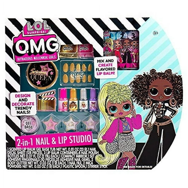 Kit de Belleza L.O.L. Surprise! Estudio de Labios y Uñas 2 en 1 O.M.G.