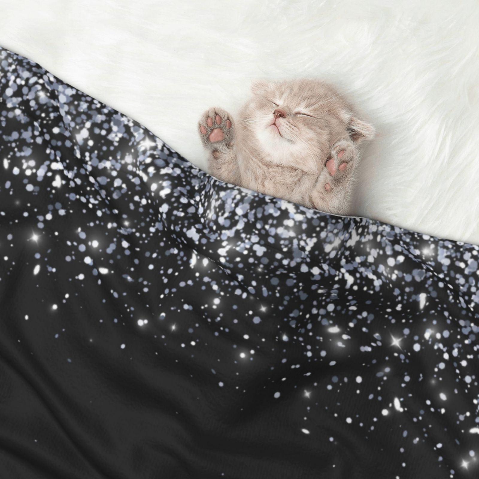 Naloa Silver Glitter1 Dog Blanket, 3 Sizes Cat Blanket for Indoor Cats Large Medium Small Dog Gifts-