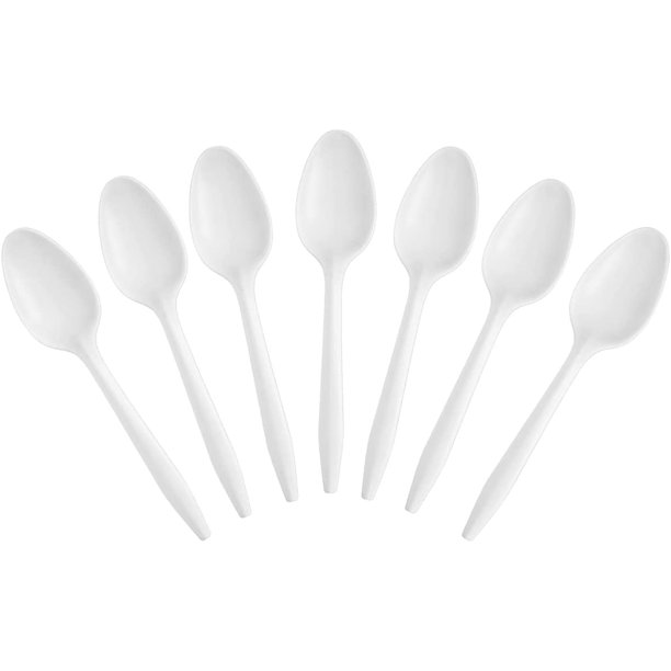 Comfy Package Clear Tea Spoon Plastic Silverware Heavy Duty Disposable