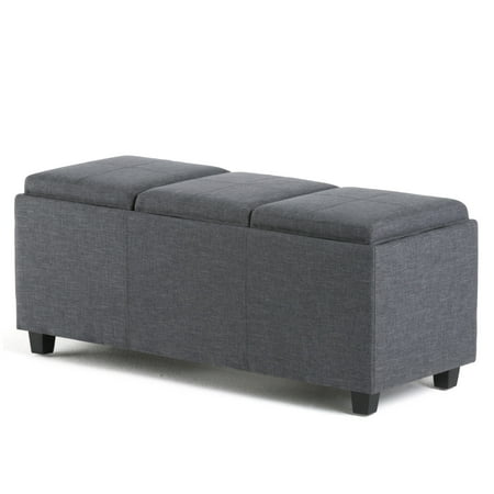 Water Wall Natural Grey Slate - Brooklyn + Max Lincoln 42 inch Contemporary Storage Ottoman in Slate Grey Linen Look Fabric