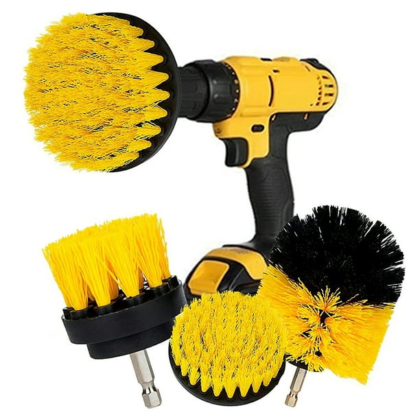 Cepillo De Fregado Eléctrico, Kit De Cepillo De Taladro, Cepillo De Limpieza Redondo De Plástico, Cepillo De Nailon Para Neumáticos, Para Alfombra, Coche De Cristal Sweethay VI006642-00