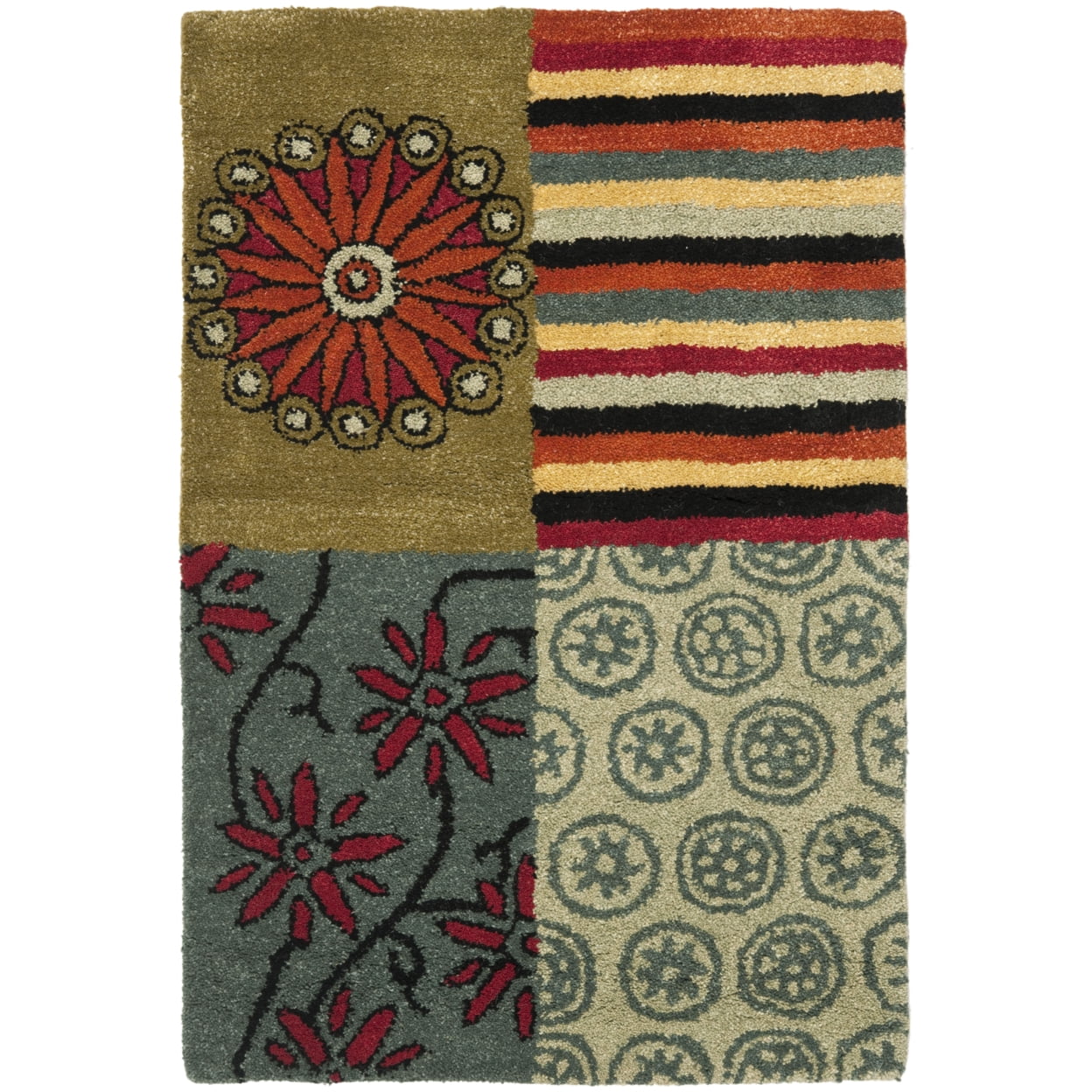SAFAVIEH Soho Vivid Abstract Wool Area Rug, Multi, 7'6" x 9'6"