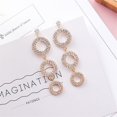 thumbnail image 1 of 1 par de 3 aros redondos brillantes de cristal con diamantes de imitación, pendientes colgantes, pendientes geométricos redondos, pendientes colgantes circulares, regalo de joyería, 1 of 2