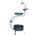 thumbnail image 3 of Baño para pájaros con pedestal de metal resistente a intemperie para exteriores con lámpara solar para jardín y césped., 3 of 9
