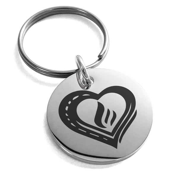 Stainless Steel Life Magic Rune Engraved Small Medallion Circle Charm Keychain Keyring