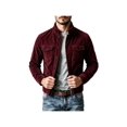 thumbnail image 5 of Zynoxe Mens Corduroy Jacket with Chest Pockets Classic Stand Collar Zip‑Up Jacket Warm Long Sleeve Casual Jackets Retro Solid Color Workwear Jacket for Men Wine M, 5 of 10