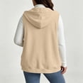 thumbnail image 4 of Diufon Hoodie Vest Jackets for Women Plus Size Drawstring Button Down Sleeveless Sweatshirt Jacket Hooded Outerwear with Pockets, 4 of 6