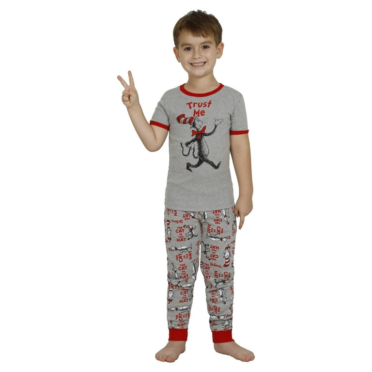 Dr. Seuss Kids Pajama Boys and Girls Fun Cotton Sleepwear Gray Size 10 Walmart