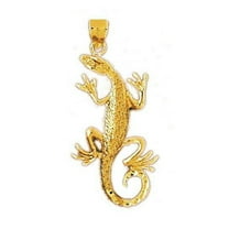 14k Yellow Gold Lizard Pendant/Charm, Made in USA