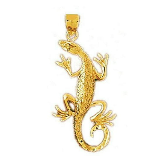 14k Yellow Gold Lizard Pendant/Charm, Made in USA