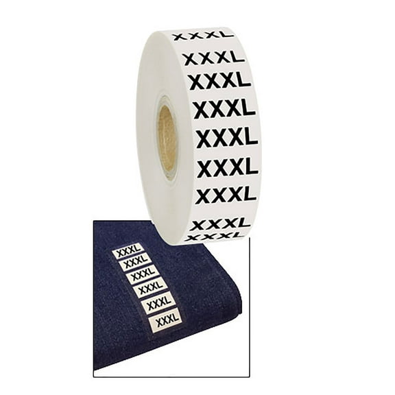 SSWBasics Wrap Around Clothing Size Labels - Size XXXL - Roll of 500