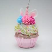 Holiday Time Shiny/glitter Pink Unicorn Cake Ornament
