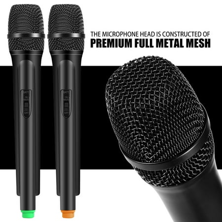 Dual Handheld Wireless Microphone System EECOO Dual Handheld Wireless Dynamic Microphones + LCD Receiver System for Karaoke Singing Speech ,Dual Wireless Microphone System,Wireless Microphone System ()