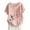 Pink, variant on Alkepwun Women's Crewneck Cotton Linen Shirt Oversized Roll-Up Short Sleeve Tops Summer Casual Loose Floral Blouses Tunic Tops with Button