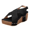 thumbnail image 2 of IUJSOY Sandals for Women 2025 Platform Wedge Sandals Criss Cross Strap Cork Slingback Summer Slides, 2 of 9