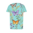 thumbnail image 6 of Odbmxy Womens Plus Size Tee Shirts Short Sleeve Summer Plus Size Tops Women Daily Comfortable Dressy Butterfly Print Tops,Blue 2XL, 6 of 6