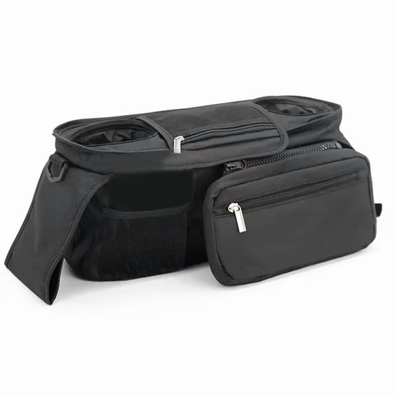 Universal Baby & Pet Stroller Organizer with Insulated Cup Holder, Detachable Phone Bag & Adjustable Shoulder Strap