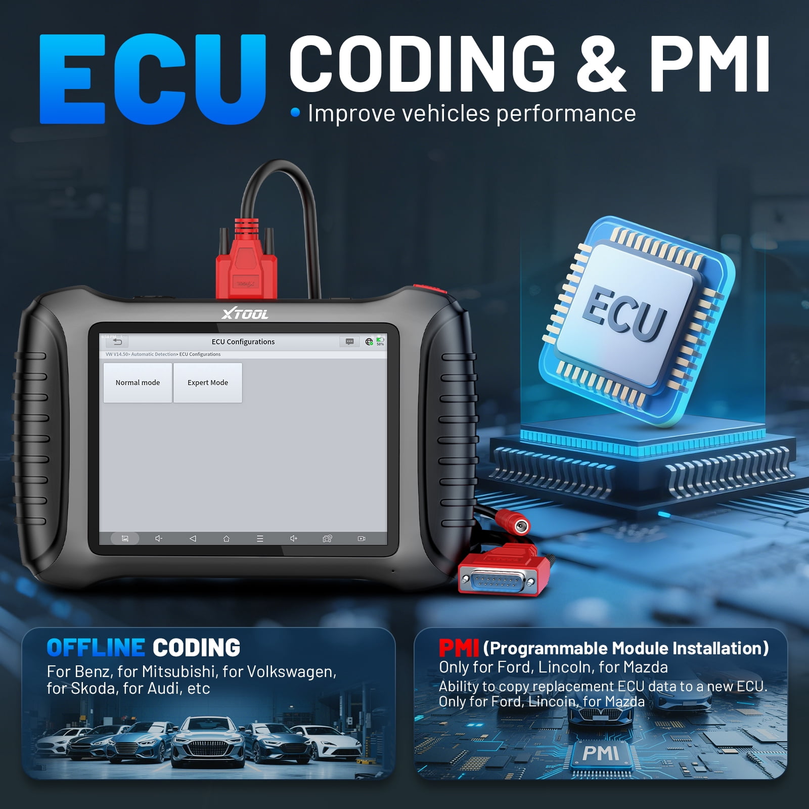 XTOOL IP900 Bidirectional Scan Tool 2026 AI-Assisted OBD2 Scanner Diagnostic Tool with ECU Cod-ing 41+ Services, FCA, 3-year Free Update