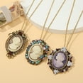 thumbnail image 5 of Sophisticated Victorian Lady Cameo Pendant Necklace Rhinestones Accent Jewelry, 5 of 20