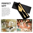 thumbnail image 3 of Juego de cuchillo y servidor para pastel GURUDAR, acero inoxidable dorado, 3 of 9
