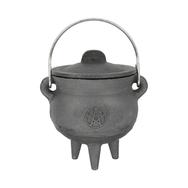 ckepdyeh Mini Metal Cauldron,Black Buckets with Handle for Kids