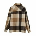 thumbnail image 3 of MKLEKYY Pull pour Femmes, Veste à Carreaux en Laine d'Agneau, Veste Décontractée, Long Cardigan, 3 of 3
