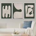 thumbnail image 2 of PixonSign Framed Canvas Print Wall Art Set Geometric Art Deco Retro Vintage Polygon Abstract Shapes Illustrations Modern Art Minimalism Decorative for Living Room, Bedroom, Office - 24"x36"x3 White, 2 of 5