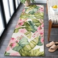 thumbnail image 2 of SAFAVIEH Barbados Evan Botanical Indoor/Outdoor Runner Rug, Green/Pink, 2'8" x 10'5", 2 of 8