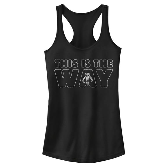 Junior's Star Wars: The Mandalorian This Is the Way Skull  Racerback Tank Top Black Small