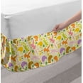 thumbnail image 2 of Animal Bed Skirt, Pastel Colorful Exotic Setting Silhouettes with Flowers Repetition, Elastic Bedskirt Dust Ruffle Wrap Around for Bedding Decor, 4 Sizes, Pale Yellow and Multicolor, by Ambesonne, 2 of 2