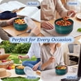thumbnail image 3 of Onader 8 Piece Serving Bowls with Lid, Ceramic Mixing Bowls Set of 4, Food Storage Container for Soup Salad Meat Pasta Cereal Leftover, Microwave & Dishwasher Safe - Green, 3 of 10