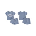 thumbnail image 2 of BemeyourBBs Toddler Baby Boys Birthday Outfits 1 2 3 4 Years Old Birthday Summer Clothes Birthday Dude Letter Embroidery Short Sleeves T-Shirt and Elastic Waist Pockets Shorts Set, 2 of 9