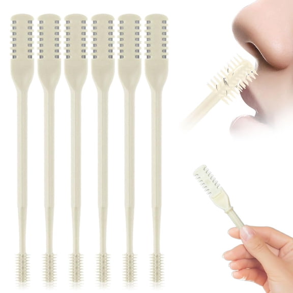 2-in-1 Nasal Hair Cutter, 2025 New Double Sided Nose Hair Knife, Portable Nostril Hair Remover Tool, 360° Rotating Nose Hair Trimmer with Ear Picker for Women and Men