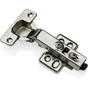 Brevlon, 2 Pieces, 105 Degree, Soft Close, Full Overlay, Frameless, 2-Cam Adjustment, European, Concealed, Cold-Rolled Steel, Brushed Nickel, Kitchen Cabinet Door Hinges with Mounting Screws