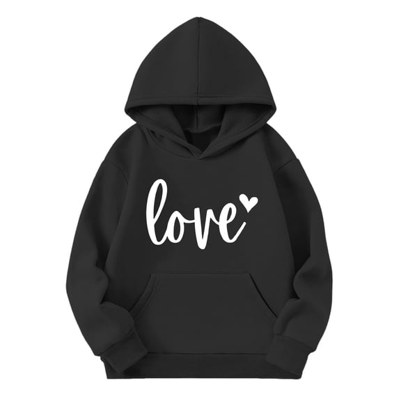 EnJoCho Teen Girls Hoodie - Oversized Graphic Print Pullover Sweatshirt with Pocket Detail for Fall Winter Back-to-School Casual Streetwear Outfit
