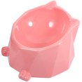 thumbnail image 3 of Comedero hexagonal geométrico para perros y gatos, plato creativo de cerámica (rosa), 3 of 8