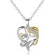 thumbnail image 1 of Collar para madre e hija, plata de ley 925, collares con colgante para mamá, te mantienen en mi corazón, joyas de oro rosa para mujer, regalo del día de la madre, 1 of 4