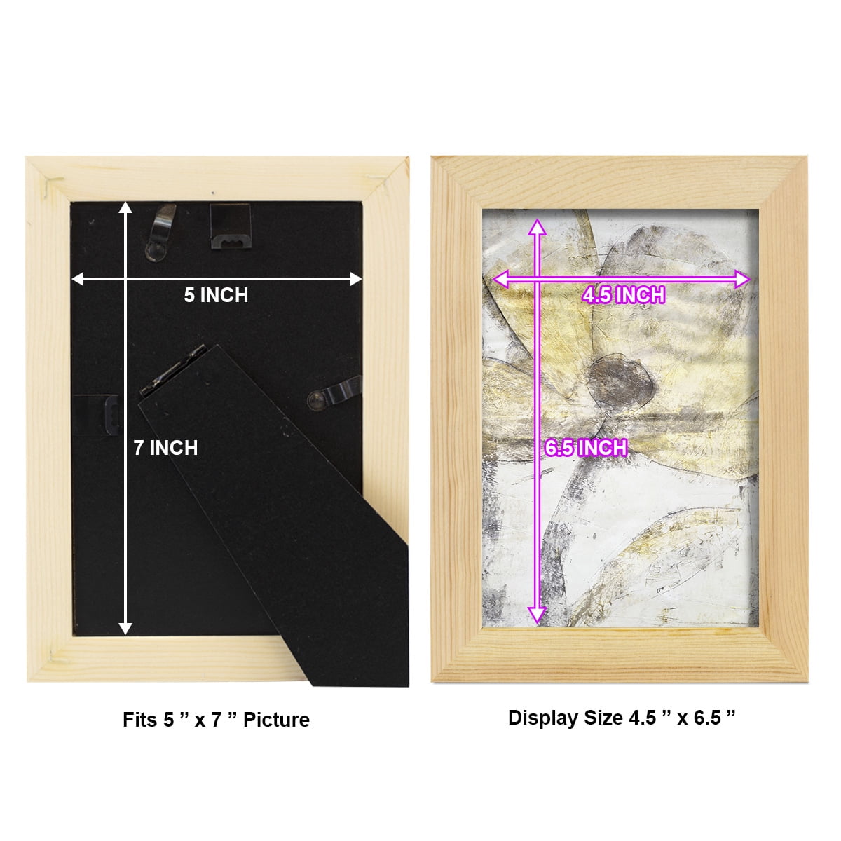 Une Fleur II - Framed Print w/glass - Natural Wood