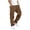 01#Brown, variant on Teen Boys Chino Joggers Durable Cotton Cargo Pants Loose Fit Multi‑Pocket Trousers Drawstring Elastic Waist Uniform Pants