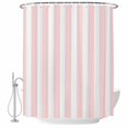 thumbnail image 2 of Shower Curtains for Bathroom, Pink Striped Waterproof Fabric Shower Curtain, Modern Farmhouse Pink White Stripes Decorative Bathroom Curtain for Bathtub, 72"x72", No Hooks Included, 2 of 9
