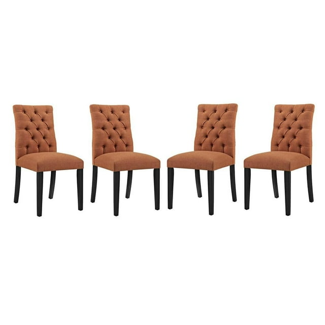 Modway Duchess Dining Chair Fabric Set of 4 in Orange