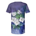 thumbnail image 5 of Kezqiaxn Summer Tops for Women Flora Short Sleeve Button Down Shhirts Pleated V-Neck Work Blouses Plus Size Fashion, 5 of 5