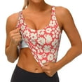 thumbnail image 3 of Daiia Beige Flowers Printed Women's Sports Bra, Breathable Activewear Bra with U-Back Design and Removable Pads, Comfortable and Supportive for Yoga, Workout-Medium, 3 of 8