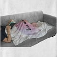 thumbnail image 6 of Love Soft Flannel Fleece Blanket, Dreamy Pastel Pinkish Colors Hearts Romantic Phrase About Love and Relationship, Cozy Plush for Indoor and Outdoor Use, 70" x 90", Peach Lilac Black, by Ambesonne, 6 of 6
