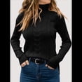 thumbnail image 4 of Suéteres de Punto de Larga con Cuello Alto para Mujer Negro XXL, 4 of 5