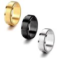 thumbnail image 3 of Janrevotw Personalized Metal Ring, Finger Ring Rotatable Decompression Matte Brushed Couple Rings Titanium Steel Hand Jewelry Comfortable And Durable Wedding Ring, 3 of 8