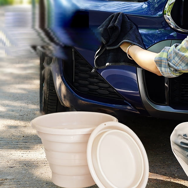 WIFKLSIIPG Portable Foldable Water Bucket & Wash Basin Set – for Camping Travel and Outdoor Adventures – & Space Saving Design